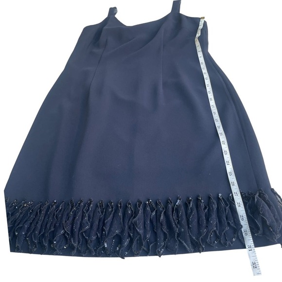 Albert Nipon Vintage Formal Navy Formal Suit with Fringe Beaded Hem RARE - Picture 11 of 16